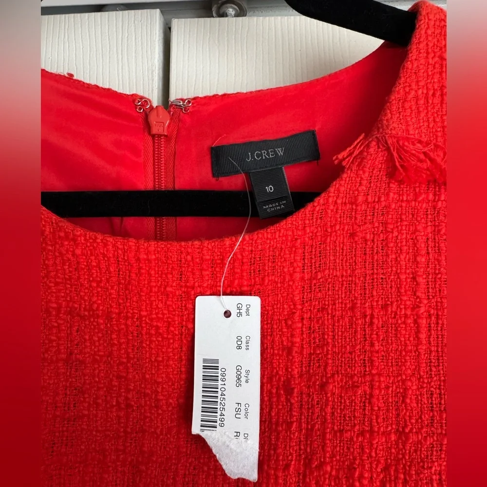 J. Crew Fringy Tweed Sheath Dress NWT size 10